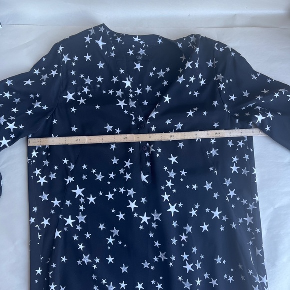 Tibi Star Printed 100% Silk Shift Long sleeve Cocktail Casual Tunic Dress 4 Smal - Picture 14 of 15